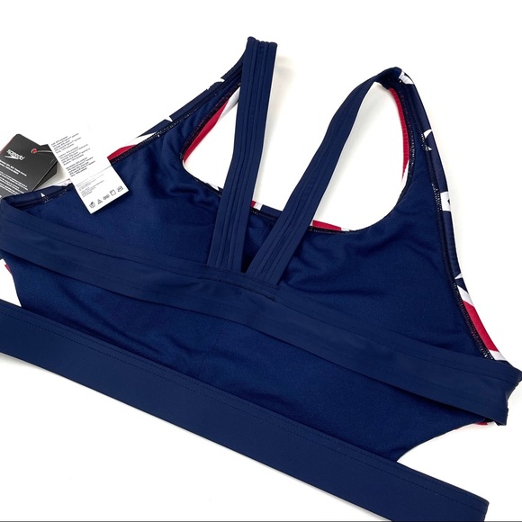 Speedo | NWT Striped Star American Flag Swim Bikini Top - Picture 5 of 6